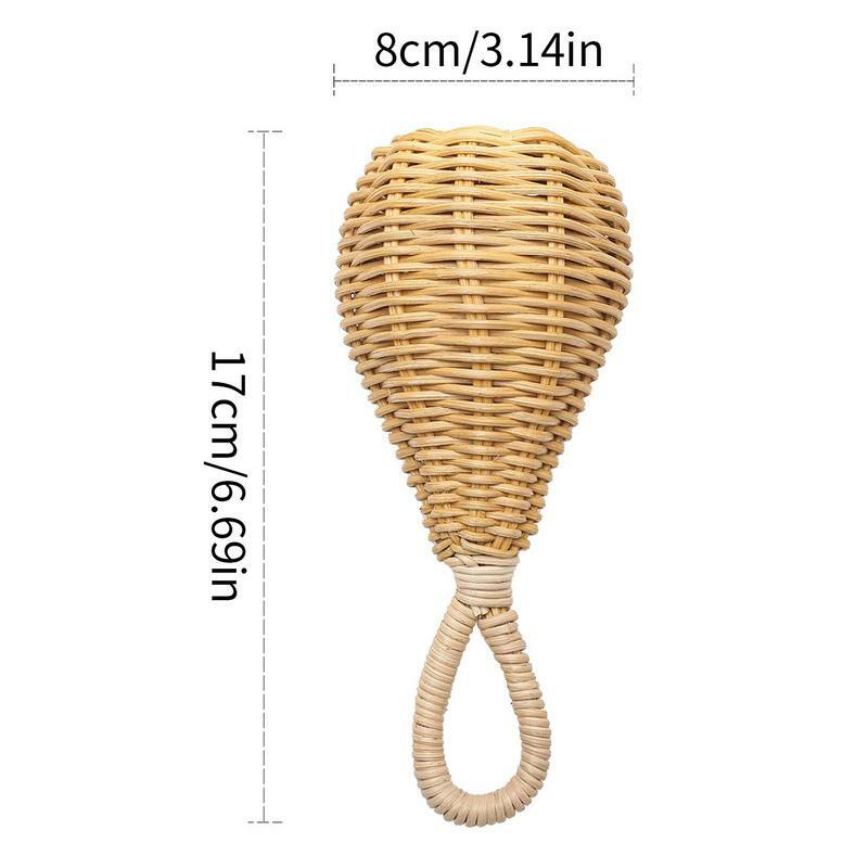 Rattan Rattles Handmade Sensory Toys For Toddler Braided Hand Bell Toy Lovely Handmade Teether Toys Rattles Educational Toy Crib
