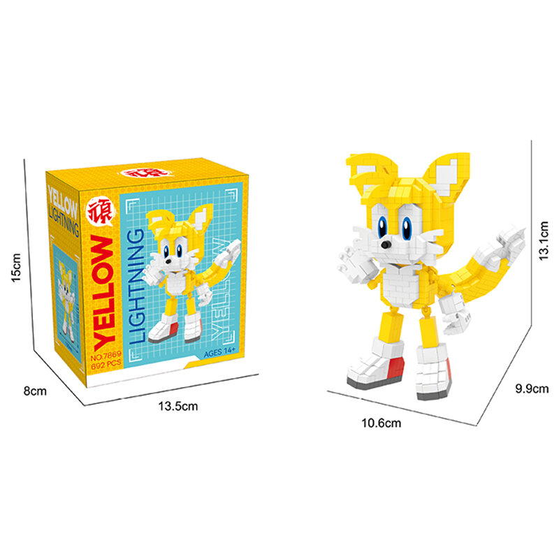 Cartoon Sonic Bausteine Action figur Cartoon Sonic Toy Bricks montieren pädagogische Kinderspiel zeug Geburtstags geschenk