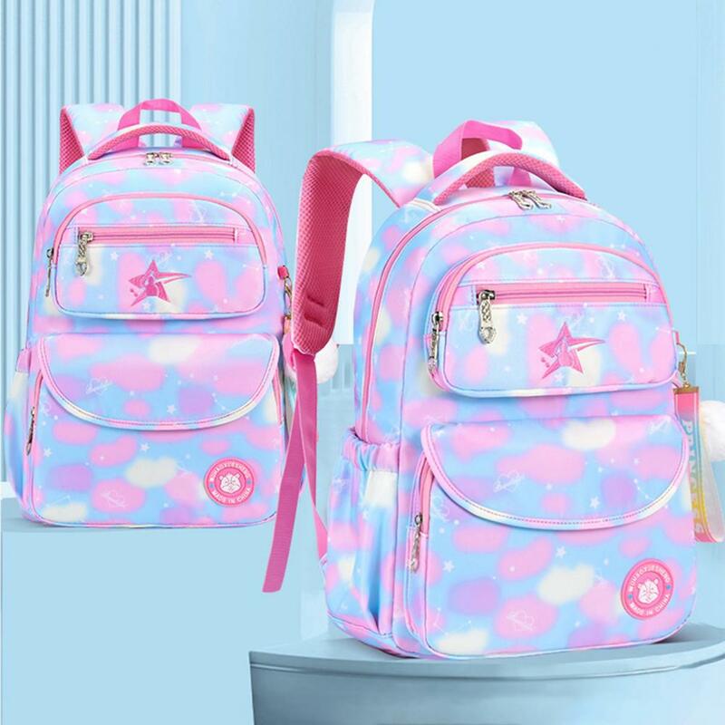 Breathable Portable Handle Girls Pupils Children Travel Backpack Padded Strap Zipper Girls Schoolbag Students Supplies