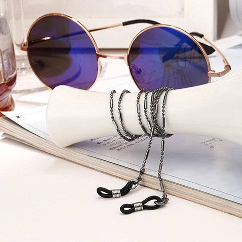 1PC Glasses DIY Accessories Fashion Woman Sunglasses Chain Cylinder Bead Chain Anti-Falling Eyeglasses Cord Necklace 75CM