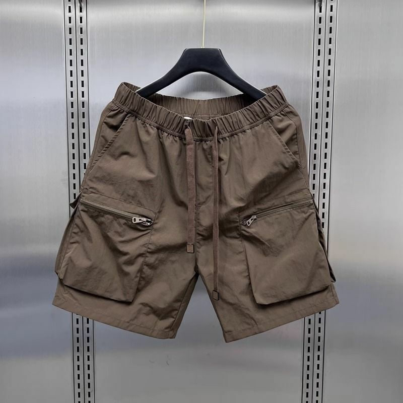 Pantaloncini da lavoro tascabili grandi per uomo estate traspirante asciugatura rapida Casual Streetwear Sport semplice dritto a cinque punti corto