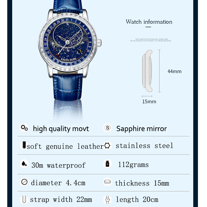 Luxo luminoso rotativa gypsophila dial com diamante reloj relógio automático para homem relógios mecânicos masculinos relogio masculino 2022