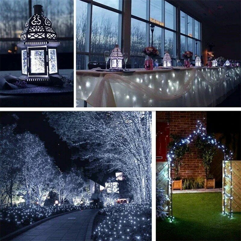 Solar LED Outdoor Garden Festoon Lamp, Fairy Light String, impermeável, decoração de guirlanda de Natal, dar presentes, 5m-42m