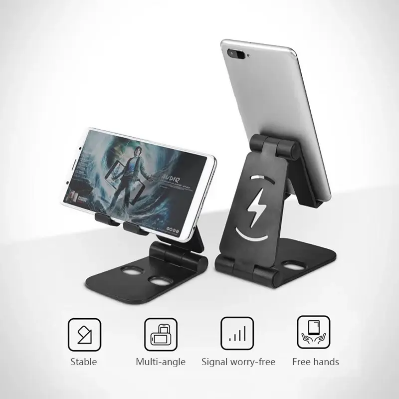 Dudukan ponsel Universal, dudukan penyangga Desktop malas dapat dilipat untuk aksesori ponsel Iphone Samsung Xiaomi