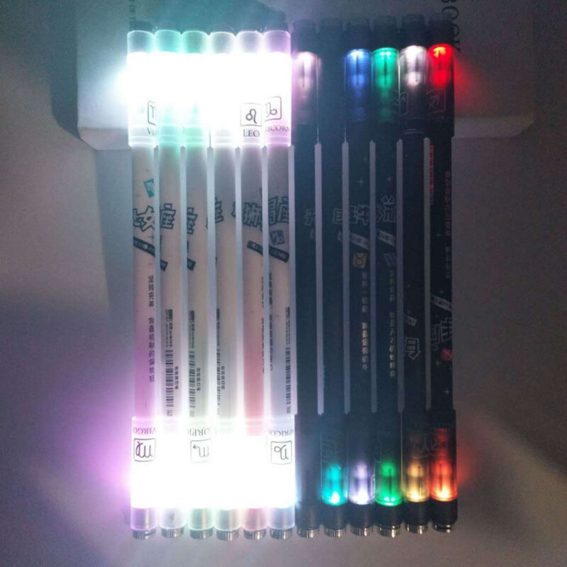 시원한 회전 LED 플래시 라이트 젤 펜, 0.5mm, 학생 패션 스피너 펜, 생각 키즈 스피너 선물, 1PC