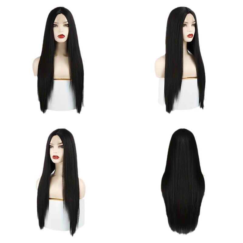 Long Straight Synthetic Heat Resistant Wig, MIddle Parting Wig, Daily, Holiday Parties, Cosplay