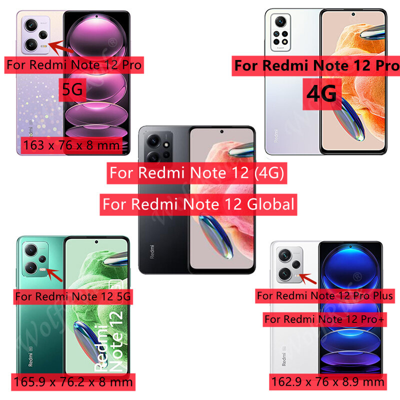 6-in-1 dla Redmi Note 12 Pro Glass Redmi Note 12 Pro 4G pełna osłona na klej folia ochronna Xiaomi Redmi Note 12 Pro 4G