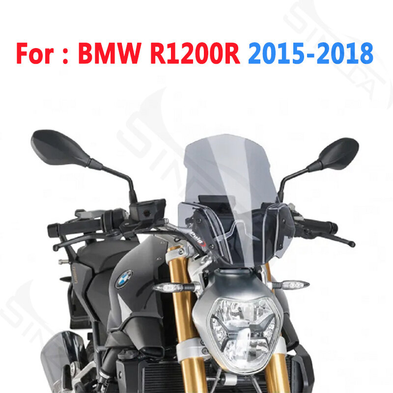 Parabrisas para motocicleta BMW R1200R R1200 R 1200R 2015-2018, deflectores de viento R 1200 R