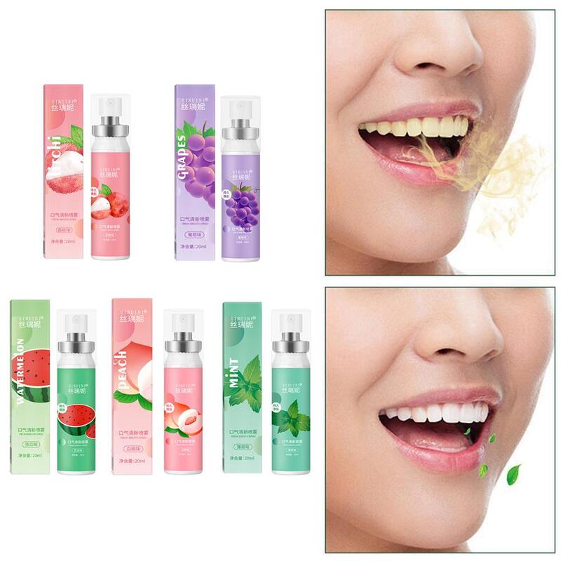 Oral fresco boca ambientador spray, tratamento oral odor, lichia, remover pêssego cuidado, respiração persistente, fruta fresca, ruim, F9A8