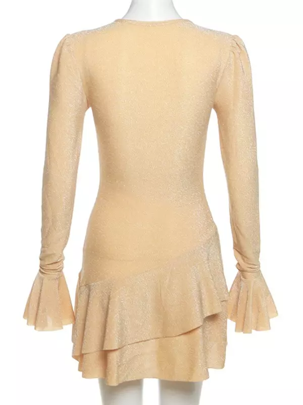 TARUXY-Mini robe moulante à col en V profond pour femmes, taille haute, batterie, épissure, robe de soirée, robes sexy pour femmes, hiver