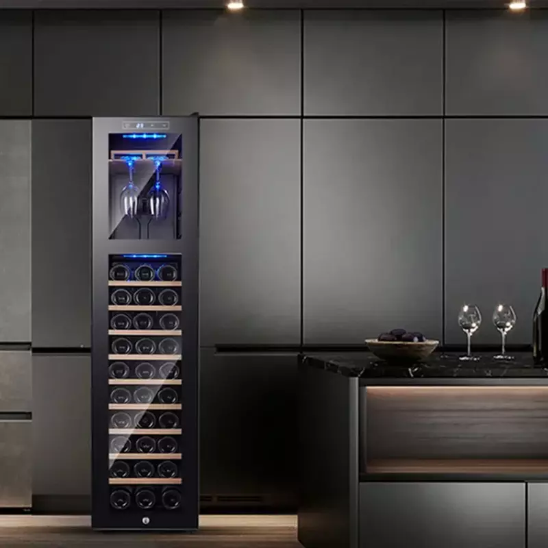 Armadietto per vino stretto soggiorno case angolari dispositivo di raffreddamento decorativo per la casa portabottiglie Mobile frigorifero armadio mobili da ristorante
