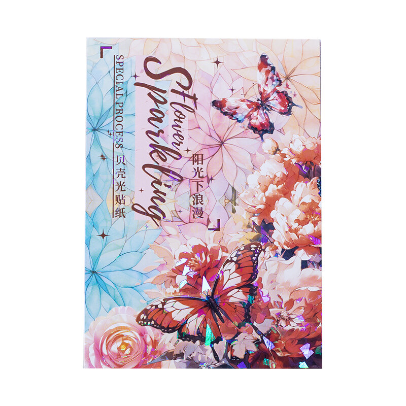 4Packs/Lot Mousserende Bloemen Serie Retro Creatieve Decoratie Diy Zelfklevende Huisdier Stickers