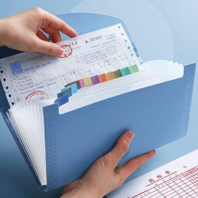Portable Accordion13 kantong memperluas Folder File plastik bisnis pengatur dokumen kartu perlengkapan kantor rumah