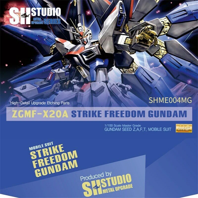SH Studio Metal Etching Detail bagian atas untuk 1/100 MG Strike Freedom setelan ponsel modifikasi Model mainan logam