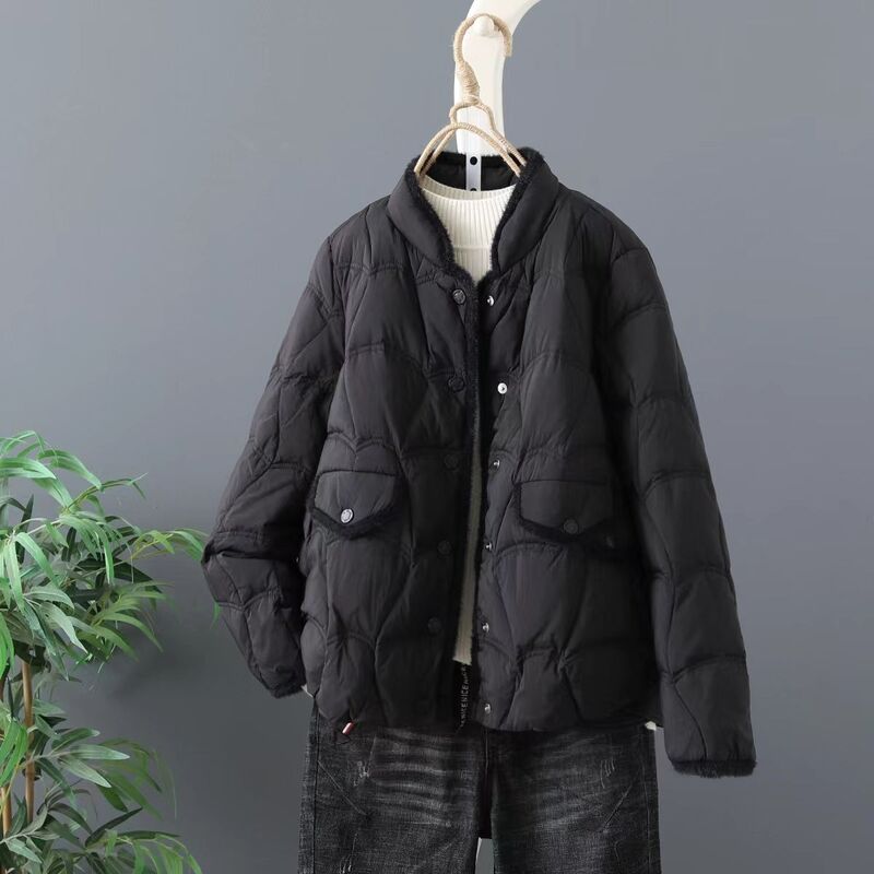 여성용 경량 다운 재킷, 클래식 스타일 코튼 패딩 코트, 분위기 있는 코트, 가을 겨울, 2023 신상