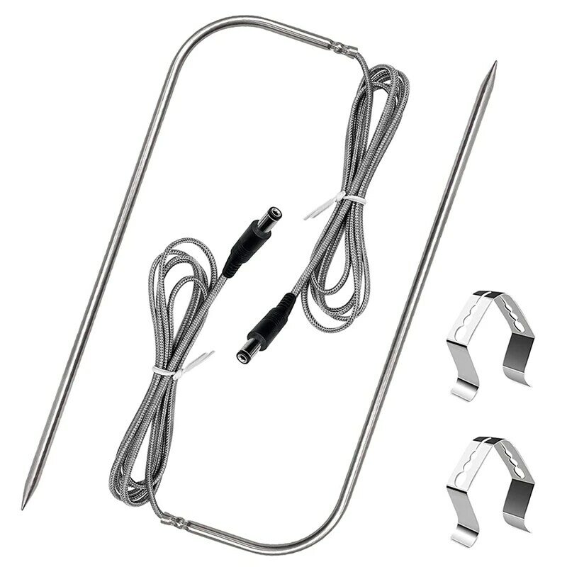 2Pack Temperature Meat Probe Compatible With RT-700, Wood Grill, Grill Accessories, With Thermometer Probe Holder Clip