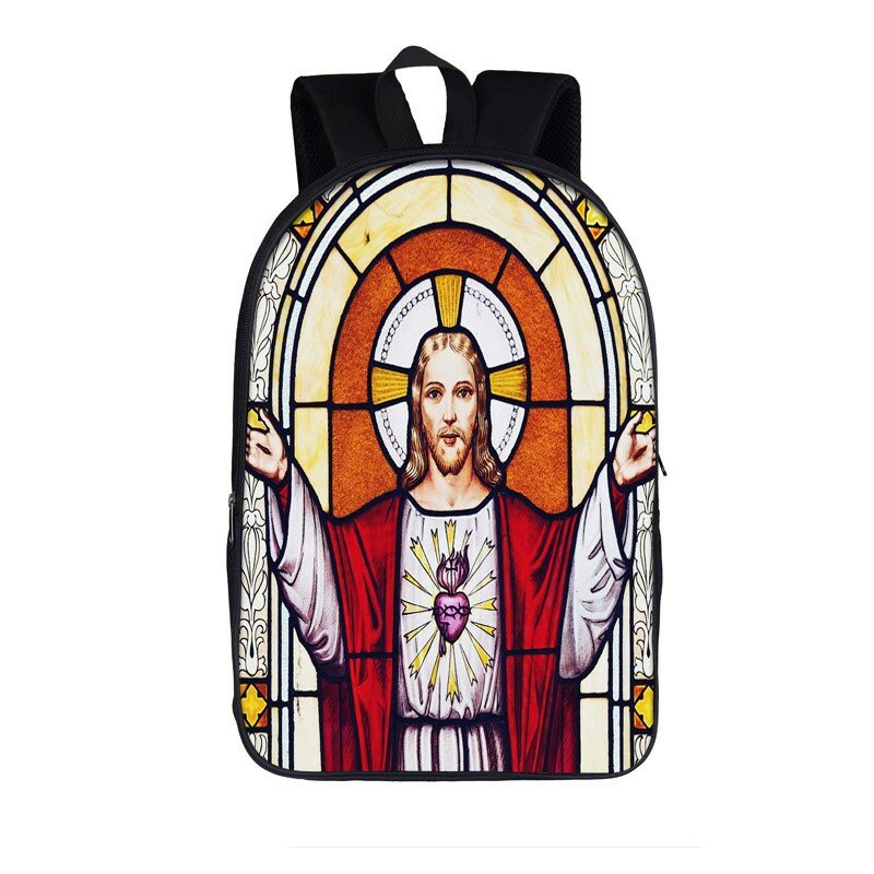 Винтажный рюкзак с красочными рисунками Иисуса для женщин и мужчин, повседневные дорожные сумки, школьные ранцы для подростков, рюкзак для ноутбука для студентов