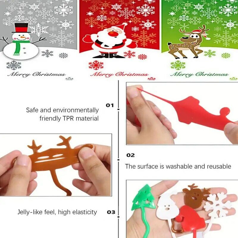 Natal Sticky Wall Brinquedos, Favores de festa de aniversário, Fidget Toy Gift, Brinquedos Sensoriais Stretchy, Stocking Stuffers