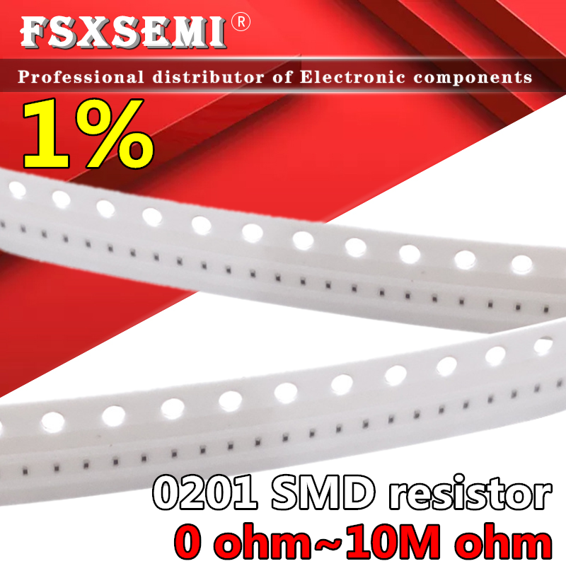 100 resistencias 1% SMD 1/20W chip resistor 0R ~ 10M ohm 0 10R 100R 220R 330R 470R 1K 0201 K 10K 47K 4,7 K 0 10 100 100 330 ohm, 470 uds.