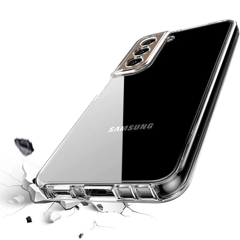 Silikonowe etui na telefon komórkowy, pełne pokrycie 360 °, do Samsung Galaxy S22, S21, S20, FE, S10, S9, S8, Note 10, Plus, 20, Ultra, 9, 8, przezroczyste, hybrydowe, twarde etui