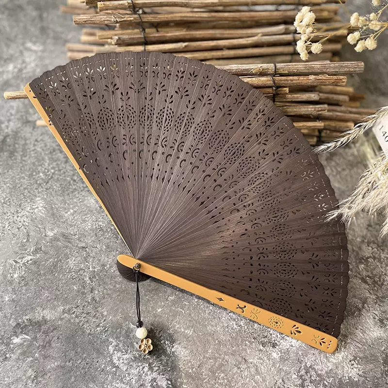 Large Chinese Folding Fan Bamboo Personalised Hanfu Hand Folding Fan Festival Woven Ventilador Grande Room Decoration Items
