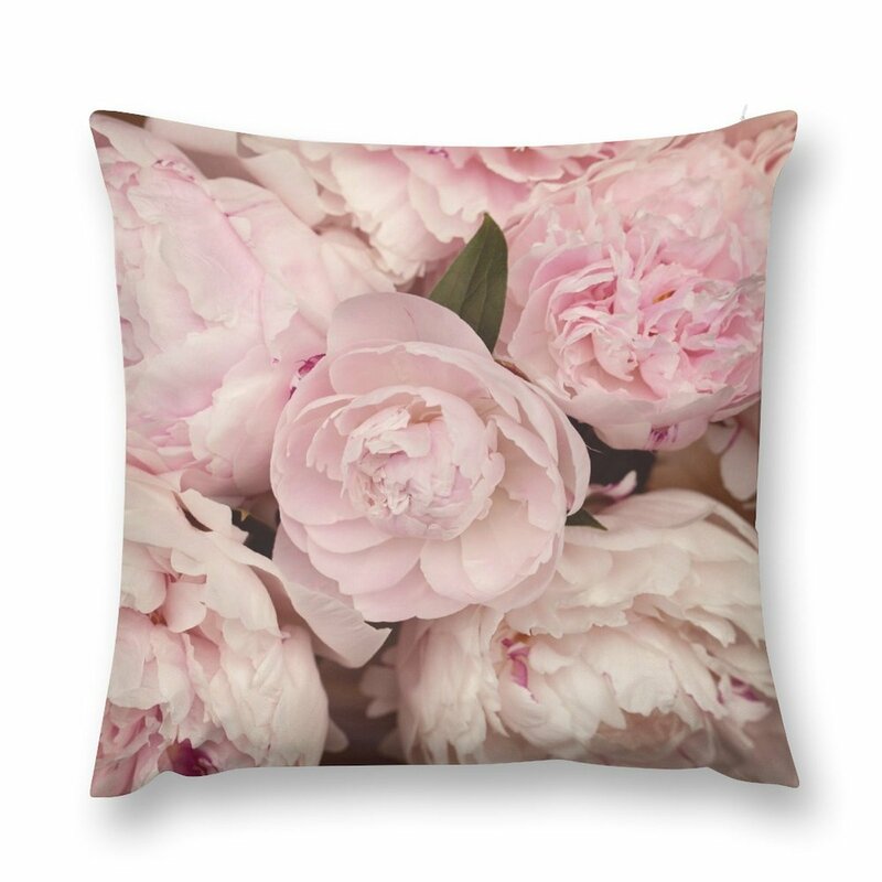 Fundas de cojín con flores de peonía rosa para sala de estar, funda de almohada para sofá, funda de cojín de lujo