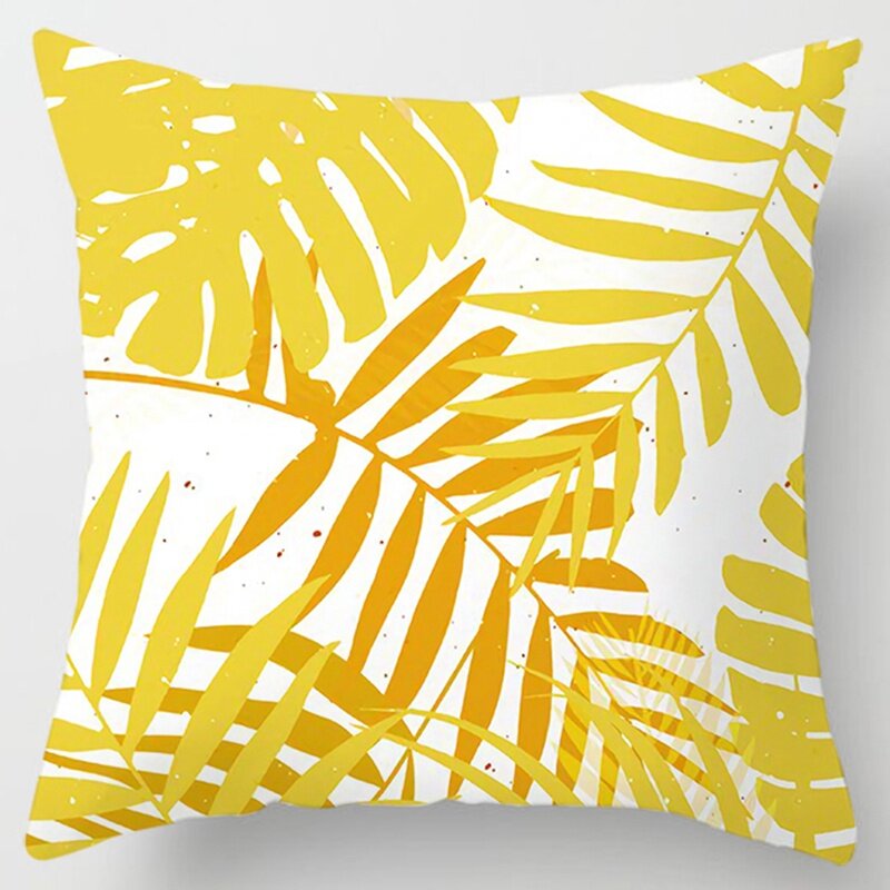 Taie d'oreiller moderne à fleurs jaunes simples, taie d'oreiller lombaire pour canapé de maison