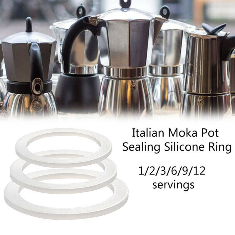 Home Moka Express Seal Replacement 1/2/3/6/9/12 Cup 39/42/50/54/63/73mm Coffee Pot Accessories Moka Pot Silicone Flexible