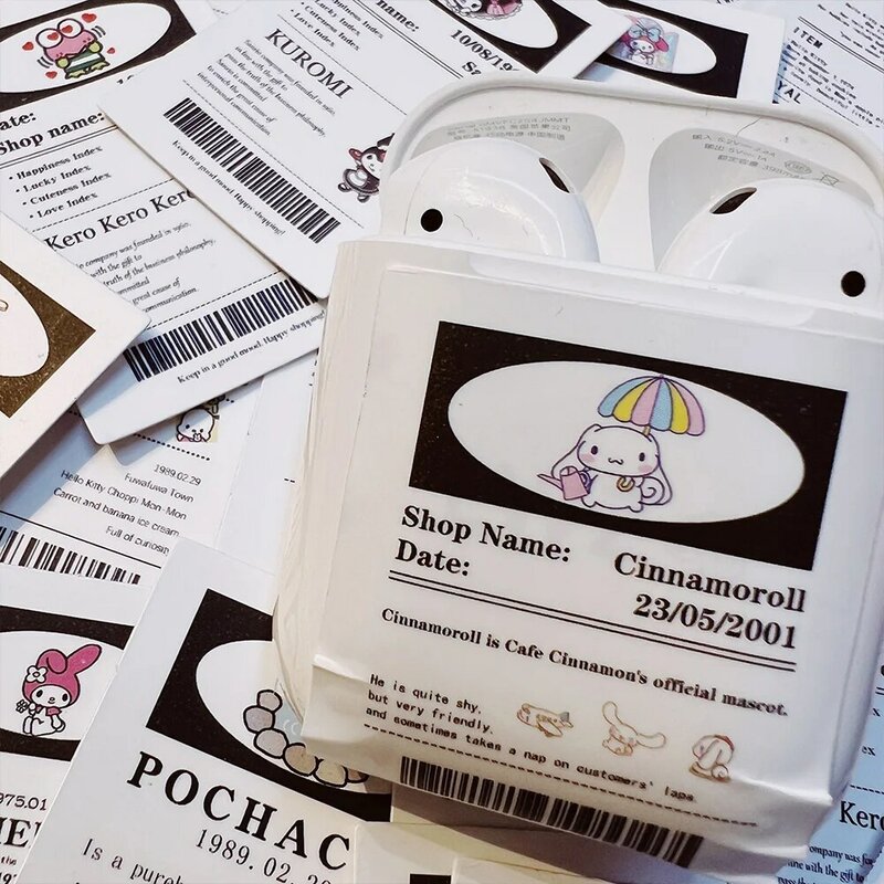 65 buah Kawaii Sanrio label penyegelan stiker lengket lucu Hello Kitty Pocheacco Cinnamoroll Kuromi My Melody perlengkapan alat tulis