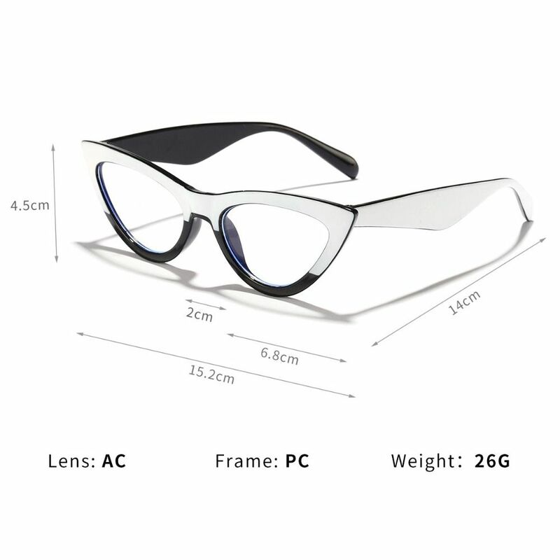 Transparente Cat Eyewear olhos para homens e mulheres, espelho plano, anti luz azul óculos, na moda, sem grau, óculos de computador Frame, novo