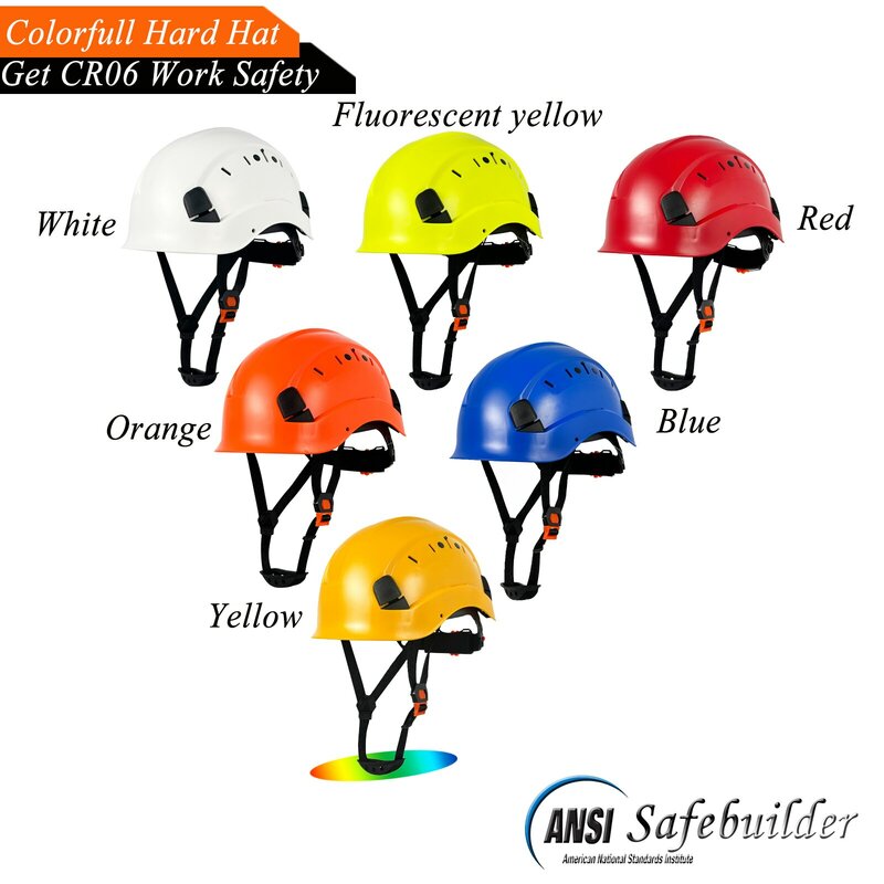 CE Work Safety Hard Hat for Engineer Slotted Ventilated Construction Safety Helmet for Men & Women Industrial Adjustable Ratchet