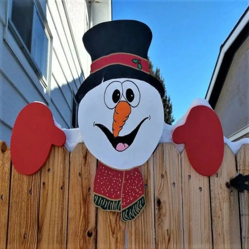 Kerstmanclausule Sneeuwpop Rendieren Pinguïn Gevormde Kerst Hek Decoratie Werf Ornamenten Indoor Outdoor Festival Feestartikelen