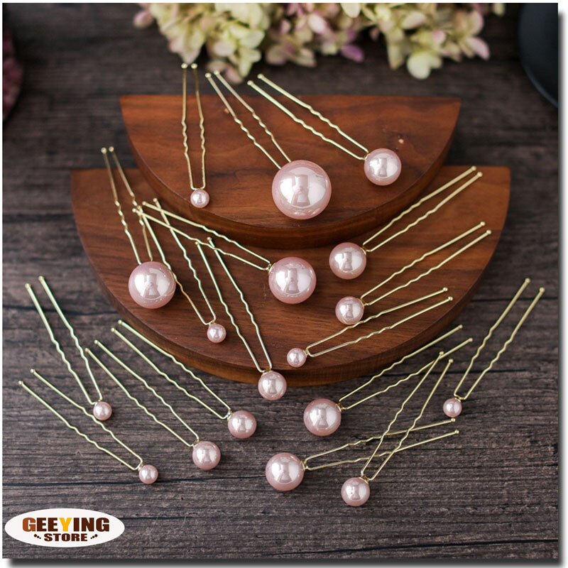 20pcs Gold And Silver Pearl Hair Clip Costume Styling Hanbok Headdress Bride And Bridesmaid Headgear Party Supplies
