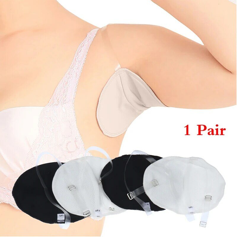 1Pair Black Washable Underarm Shirt Antiperspirant Protection From Sweat Pads Deodorant Armpit Absorbent Pad