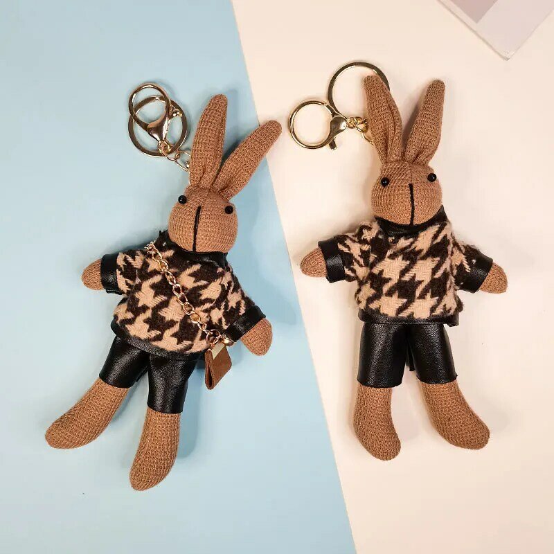 Petit pendentif de sac de style parfum de lapin de bande dessinée, porte-clés personnalisé de beurre de lapin, mode mignonne, cadeau d'enfants et de filles, 19cm