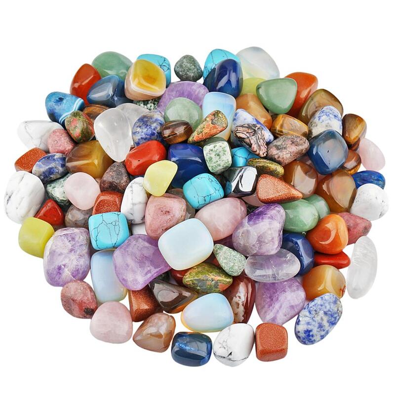 Piedras caídas de 1lb, cristales pulidos, curación, Reiki, grava, minerales, espécimen, piedras surtidas para el equilibrio de los chakras