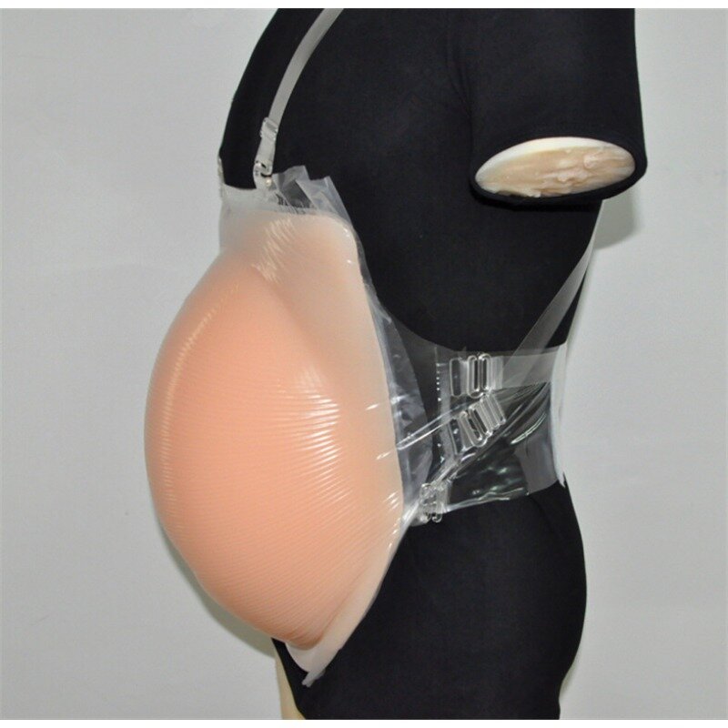 Silikon palsu perut 5100g daging berwarna palsu wanita hamil Twin Cross Dressing kinerja alat peraga