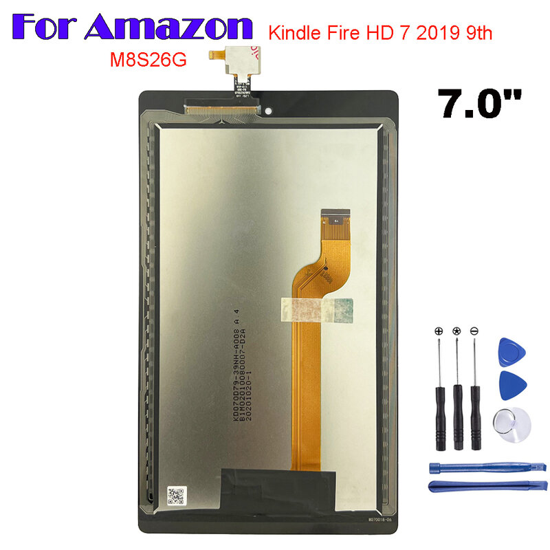 Pantalla LCD de 7,0 "AAA + para Amazon Kindle Fire HD 7 2019 9th 7,0" M8S26G, montaje de digitalizador de pantalla táctil, piezas de reparación de vidrio