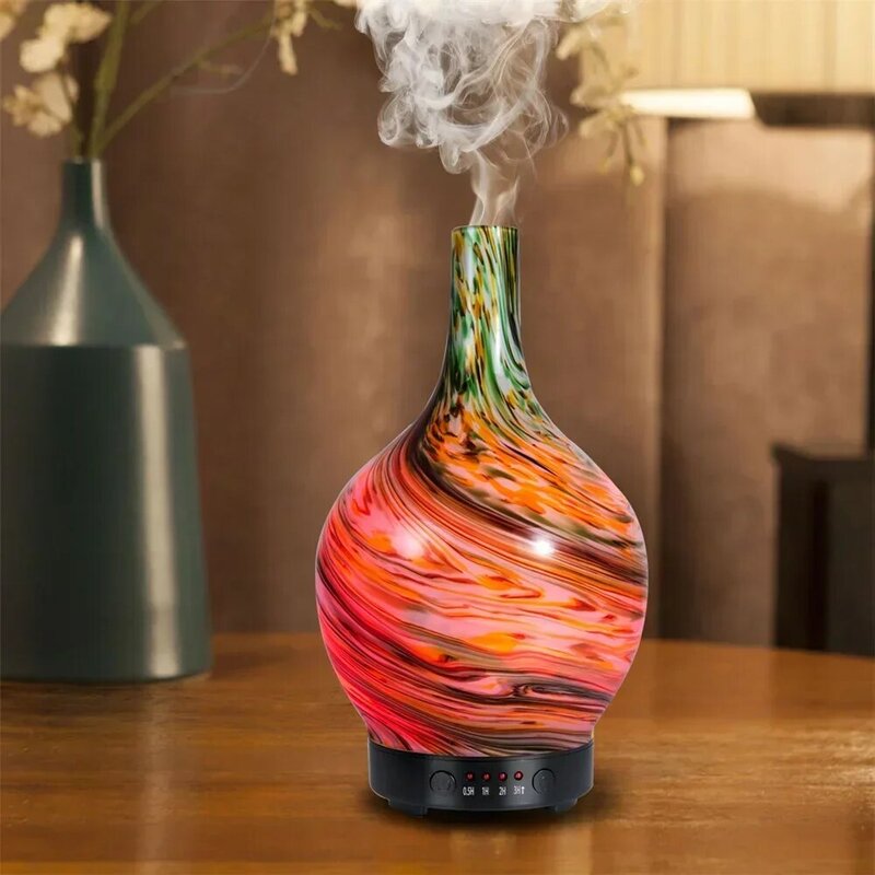 100ml Luftbefeuchter Aromatherapie Ätherisches Öl Diffusor Glas Marmor Design Handgemachte Kühlen Nebel Wasserlosen Auto Shut-Off für SpaYoga