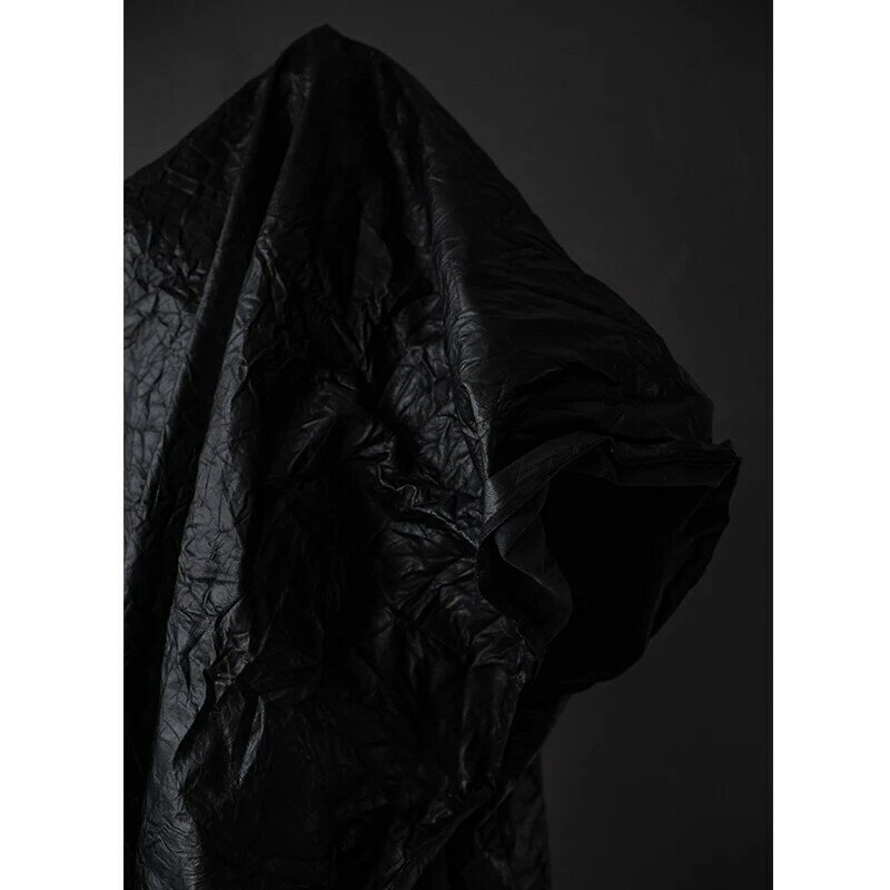 Tissu en cuir PU noir avec pli pour document, motif de pétrissage torsadé, déformable, distMurcia, nickel é, designer créatif