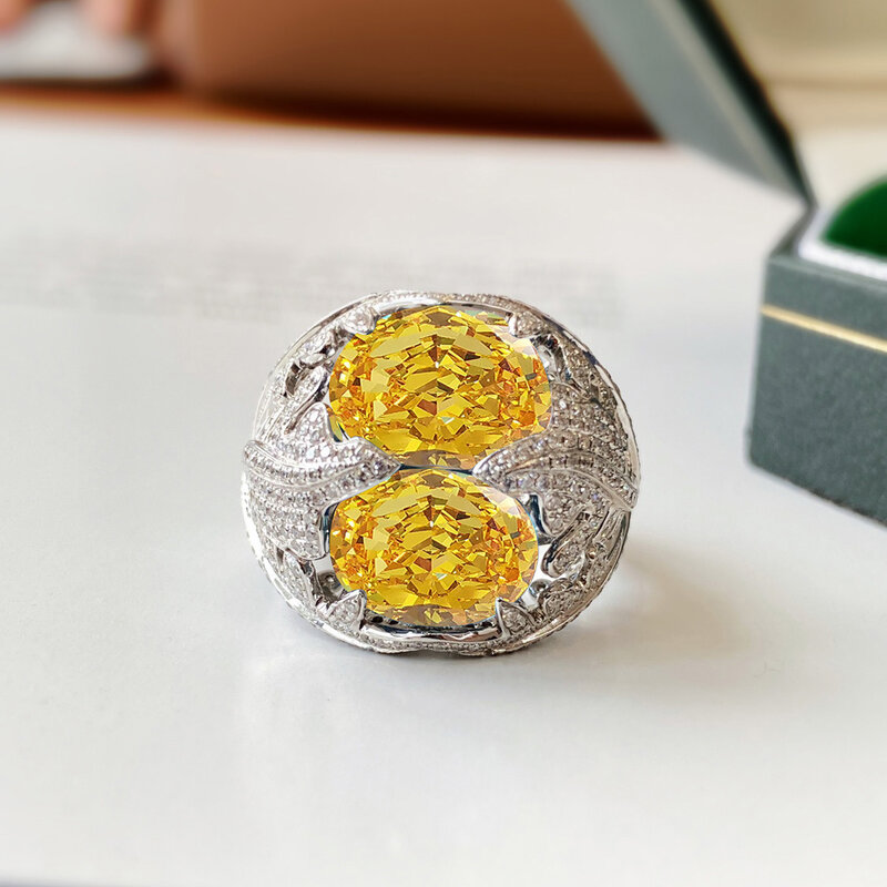 Luksusowy akwamaryn diamentowy pierścionek 925 srebro obrączka obrączki dla kobiet obietnica ślubna biżuteria na prezent zaręczynowy