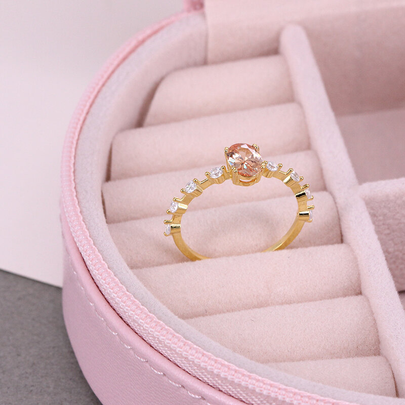 CANNER Cincin Tunangan Zircon Mini Mode Perak Murni 925 Asli untuk Cincin Wanita Hadiah Perhiasan Bagus Warna Emas Wanita Anillos