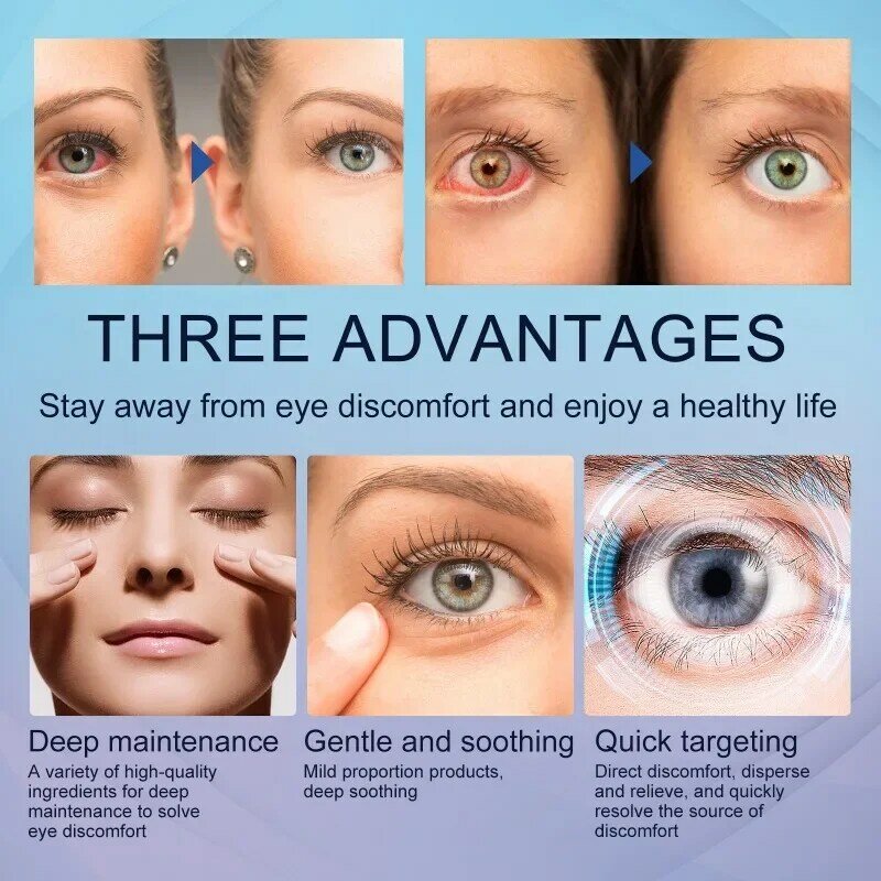 Goutte pour les yeux pour améliorer la protection de la vue, solution de soin hydratante pour la fatigue des yeux, les démangeaisons sèches, les rougeurs, la vision floue, l'inconfort