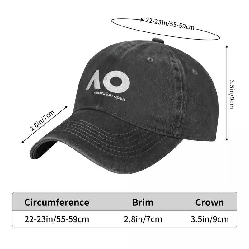Australian Open AO Cowboy Hat para homens e mulheres, Boné esportivo personalizado, Chapéu de sol