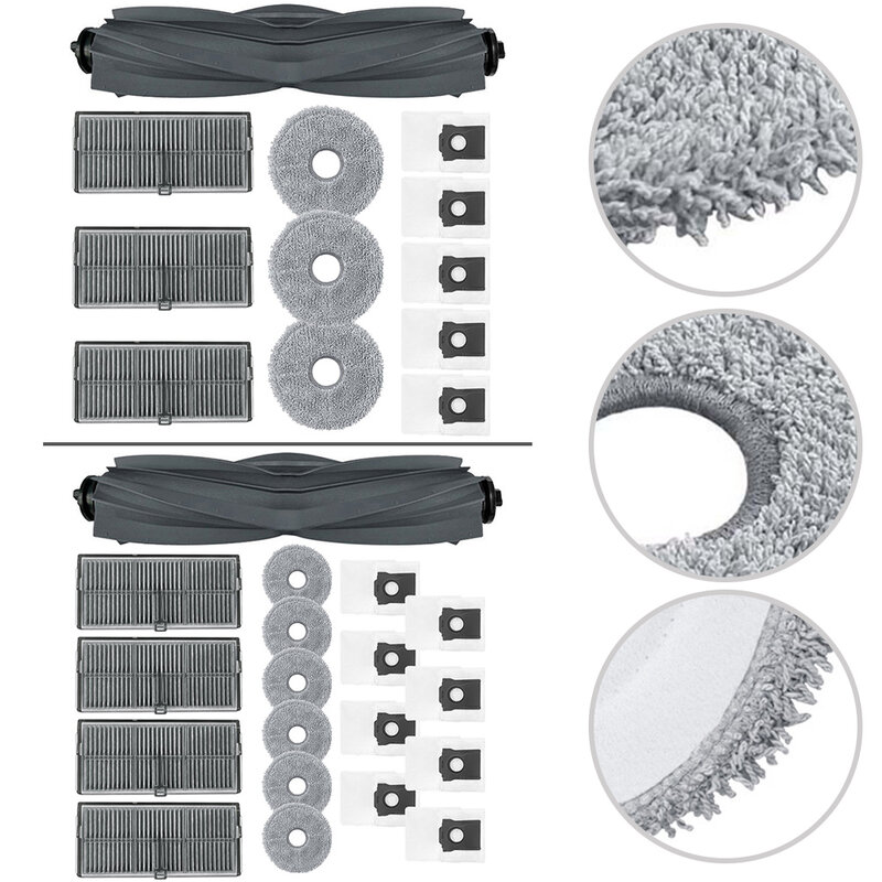 Trapos filtros de cepillo principal, piezas de repuesto de fácil instalación, aspiradora, bolsas de polvo blancas, negras y grises, a estrenar