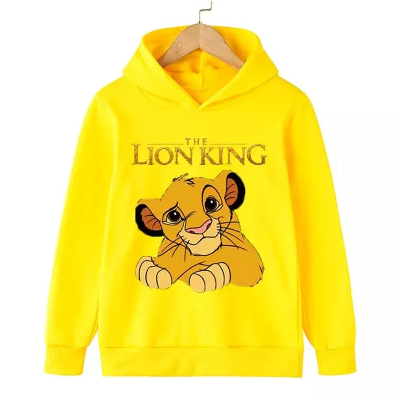 Bluzy z kapturem dla mężczyzn i kobiet Disney Simba przedstawiające król lew kreskówkowe koszulki chłopców dziewcząt bluza z nadrukiem dzieci z długim rękawem