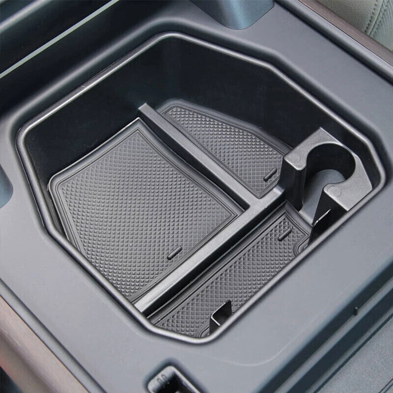 Car Black ABS Central Control Armrest Storage Box Fit For Land Rover Defender 90 110 2020 2021 2022 2023
