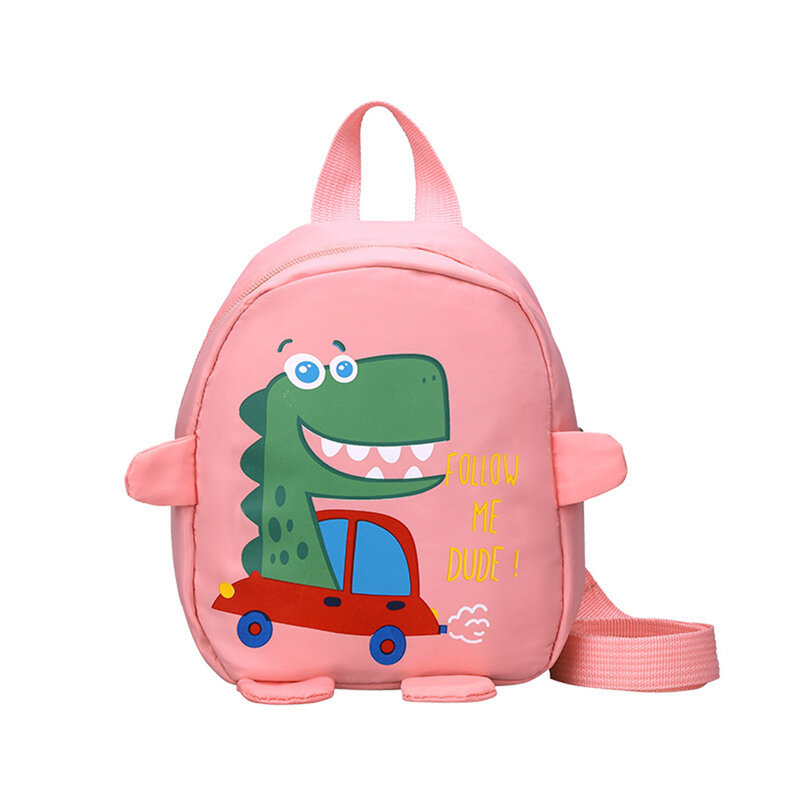 Mochila de dinosaurio de coche para niños, bolso de hombro encantador de dibujos animados para guardería, pequeña clase media y grande, mochilas escolares