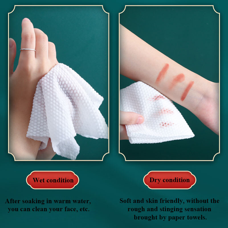3Bags 20X20CM Soft Thick Disposable Cotton Towel Facial Cleansing Tissue Wet Dry Wipes Makeup Remover Towel