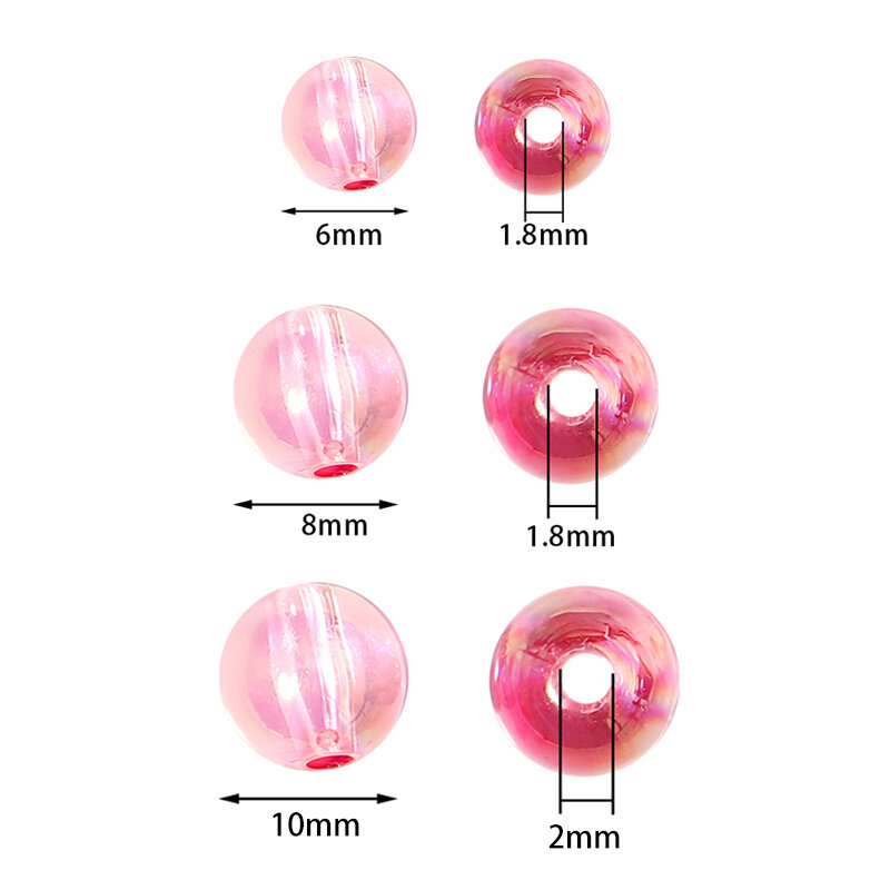 100Pcs/Lot Acrylic Beads Painted Round Clear Jelly Beads For  Jewelry Making  Diy Colourful Bracelets Necklace